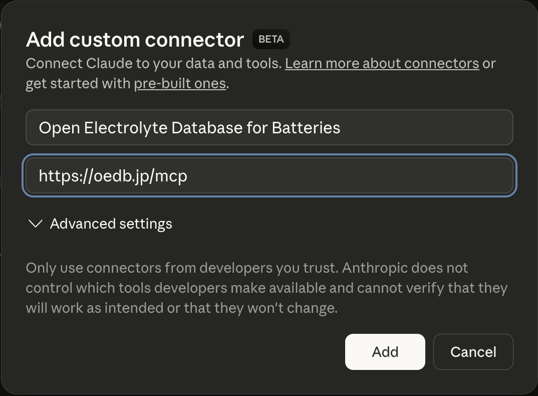 Claude remote MCP connector setup